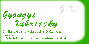 gyongyi kubritzky business card